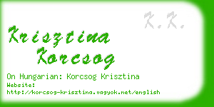 krisztina korcsog business card